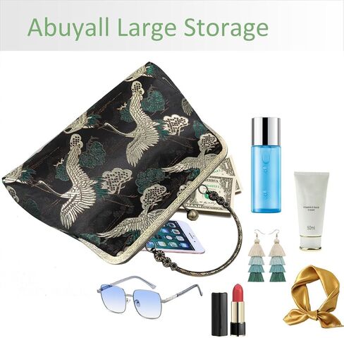 Abuyall Floral Top-Handle Handbag, Kiss Lock Evening Bag for Women, Vintage Handbag in Saudi Arabia