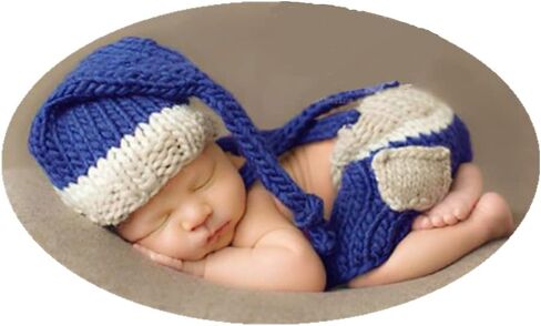 دعائم التصوير الفوتوغرافي للمولودين حديثي الولادة للاولاد والبنات، قبعة وسروال، ملابس محبوكة لالتقاط الصور in Kuwait