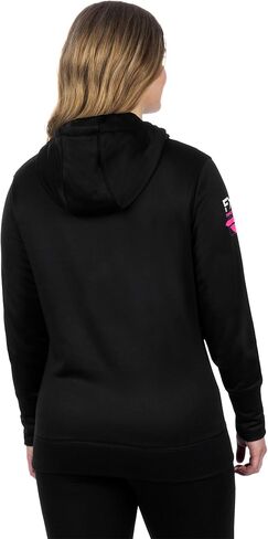 FXR Womens Race Division Tech Pullover Hoodie Zippered Pockets Black/E Pink in Saudi Arabia