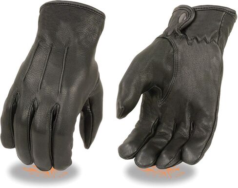 Milwaukee Leather SH875 Men's Black Thermal Lined Deerskin Motorcycle Hand Gloves W/Snap Wrist Closure in Saudi Arabia
