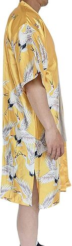 هاورون معطف كيمونو ياباني فضفاض للرجال بتصميم يوكاتا، رداء حمام طويل عتيق in Kuwait