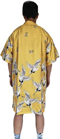 هاورون معطف كيمونو ياباني فضفاض للرجال بتصميم يوكاتا، رداء حمام طويل عتيق in Kuwait