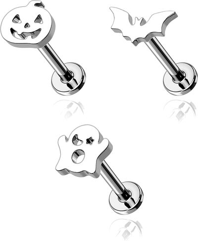 3 قطع من اقراط غضروف الاذن للهالوين من مونكراش جوليري 16 غرام على شكل خفاش لابريت 8 ملم اقراط حلزونية للنساء من الستانلس ستيل 316L مجوهرات بيرسينج مونرو ميدوسا in Kuwait