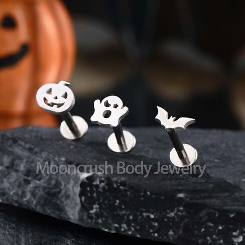 3 قطع من اقراط غضروف الاذن للهالوين من مونكراش جوليري 16 غرام على شكل خفاش لابريت 8 ملم اقراط حلزونية للنساء من الستانلس ستيل 316L مجوهرات بيرسينج مونرو ميدوسا in Kuwait