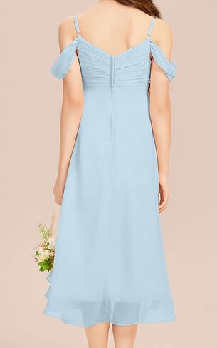 فستان Imily Bela للفتيات ذو الكتف البارد لوصيفات العروس غير المتماثلة من الشيفون لحفلات الزفاف in Kuwait