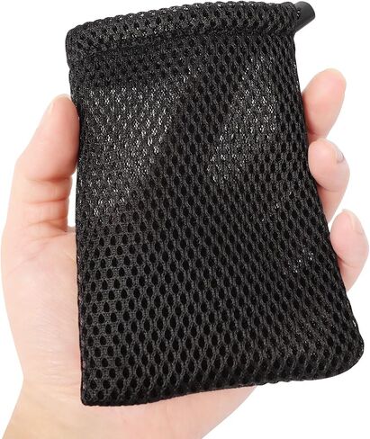 HOMEKE 5 قطع من النايلون الشبكي حقيبة برباط صغيرة من القماش الشبكي حقائب للأشياء الصغيرة للهاتف المحمول Mp3 5.5 × 3.5 بوصة أكياس تخزين صغيرة in Kuwait