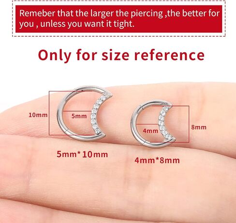 VOJO G23 التيتانيوم القمر Daith روك ثقب الأقراط مجوهرات الزنمة اللولب الأنف خواتم الغضروف للنساء in Saudi Arabia