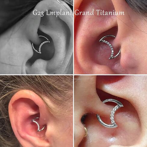 VOJO G23 التيتانيوم القمر Daith روك ثقب الأقراط مجوهرات الزنمة اللولب الأنف خواتم الغضروف للنساء in Saudi Arabia