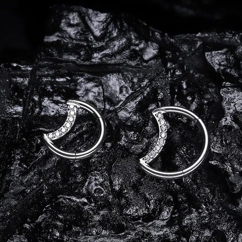 VOJO G23 التيتانيوم القمر Daith روك ثقب الأقراط مجوهرات الزنمة اللولب الأنف خواتم الغضروف للنساء in Saudi Arabia