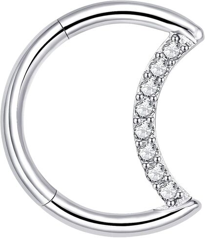 VOJO G23 التيتانيوم القمر Daith روك ثقب الأقراط مجوهرات الزنمة اللولب الأنف خواتم الغضروف للنساء in Saudi Arabia