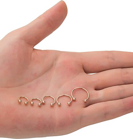YOVORO 18-30Pcs 16-18G Stainless Steel Septum Piercing Nose Rings Hoop Cartilage Tragus Body Piercing Jewelry in Saudi Arabia