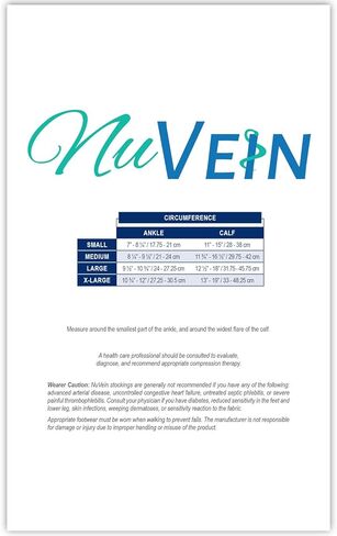 NuVein Sheer Compression Stockings, 15-20 mmHg Support, Fashionable Medium Denier, Knee High, Open Toe, Beige, Small in Kuwait