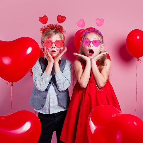 8 قطع قلب العصابة عيد الحب القلب عصابة الرأس الأحمر الوردي رئيس البوب و القلب نظارات شمسية ملونة نظارات شمسية القلب نظارات العين الحب الملحقات للنساء عطلة عيد الميلاد in Kuwait