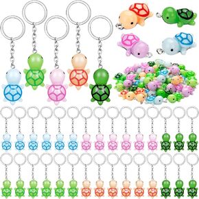 مجموعة سلاسل مفاتيح بتصميم سلحفاة من زد اتش دبليو كيه ام واي بي مكونة من 35 قطعة، مجسمات صغيرة متعددة الالوان من الراتنج لشنطة اليد وسلاحف البحر، مستلزمات حفلات اعياد الميلاد للاولاد والبنات in Kuwait