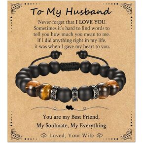 هدايا EPIRORA للرجال - سوار مطرز بالحجر الطبيعي للرجال والزوج والصديق، هدية عيد الميلاد وأعياد الميلاد له in Kuwait