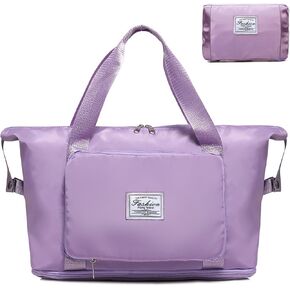 حقائب رياضية للجيم للرجال والنساء، حقائب سفر كبيرة من القماش الخشن، حقائب عصرية قابلة للتوسيع لعطلات نهاية الأسبوع الليلية للسباحة واليوجا وصالة الألعاب الرياضية باللون الرمادي in Kuwait