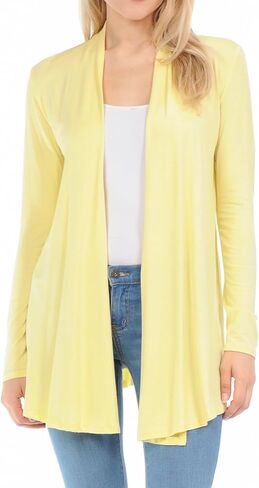 Pastel by Vivienne Women's Open Front Long Sleeve Jersey Knit Cardigan (25+ Colors/S-XL) in Saudi Arabia