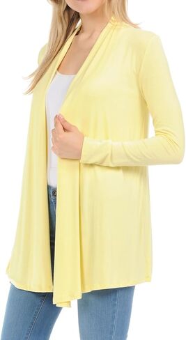 Pastel by Vivienne Women's Open Front Long Sleeve Jersey Knit Cardigan (25+ Colors/S-XL) in Saudi Arabia