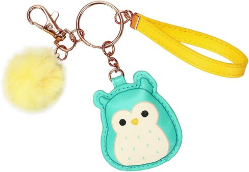 Bioworld Squishmallows Winston The Owl & Puff Pom Keychain With Wristlet Strap, Multicolored, OSFA in Saudi Arabia