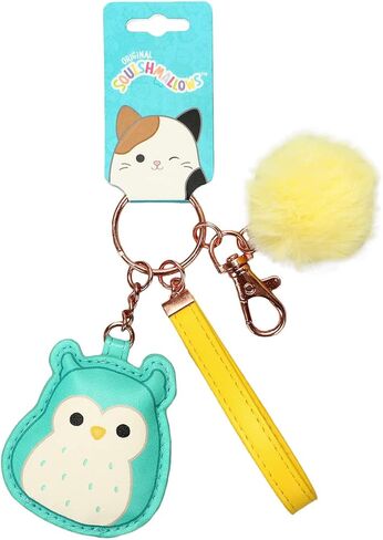 Bioworld Squishmallows Winston The Owl & Puff Pom Keychain With Wristlet Strap, Multicolored, OSFA in Saudi Arabia