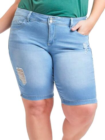 Royalty For Me Women's Plus Size 2-Button Bermuda Shorts with Side Slit in Saudi Arabia
