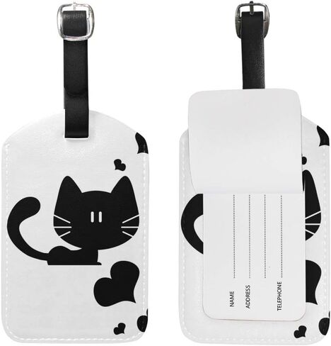 Couple Theme Luggage Tag Travel Tag PU Leather Name Card Holder for Baggage in Kuwait