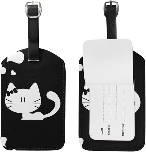 Couple Theme Luggage Tag Travel Tag PU Leather Name Card Holder for Baggage in Kuwait