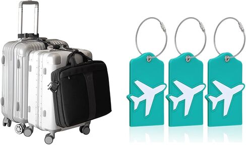 Vigorport 3 عبوات من علامات الأمتعة المصنوعة من السيليكون باللون الأزرق البحيرة وإضافة أشرطة أمتعة للحقيبة معتمدة من إدارة أمن المواصلات الأمريكية (عبوة من قطعتين) in Kuwait