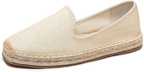 U-lite Men's Classic Suede Canvas Round Cap Toe Espadrilles Loafers Pure Color Slip On Comfortable Flats Shoes in Saudi Arabia