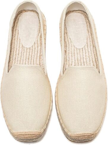U-lite Men's Classic Suede Canvas Round Cap Toe Espadrilles Loafers Pure Color Slip On Comfortable Flats Shoes in Saudi Arabia