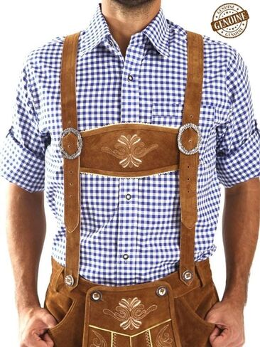 الجلود الحرفية رجالي المؤخرات الركبة الألمانية البافارية Lederhosen Oktoberfest بني فاتح Lederhosen in Saudi Arabia