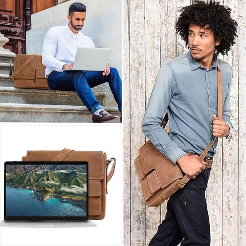 LEABAGS Birmingham shoulder bag I 13" laptopbag I genuine buffalo leather messenger bag I vintage look I work bag in Kuwait