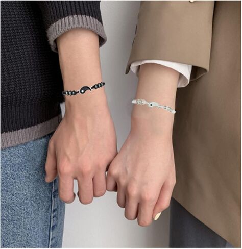 أفضل أساور صديق مطابقة سوار يين يانغ لمسافات طويلة مطابقة أساور الحبل قابل للتعديل مطابقة المجوهرات للأزواج صديقة صديقها هدايا العلاقة in Kuwait