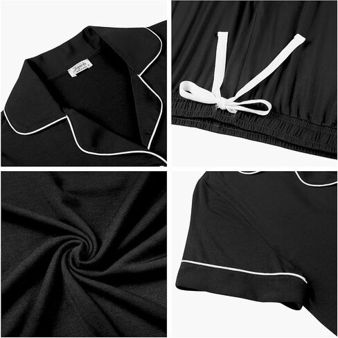 Joyaria Women Viscose Made from Bamboo Pajamas Set Cooling Capri Button Up/Down Pjs Short Sleeve Sleepwear in Saudi Arabia