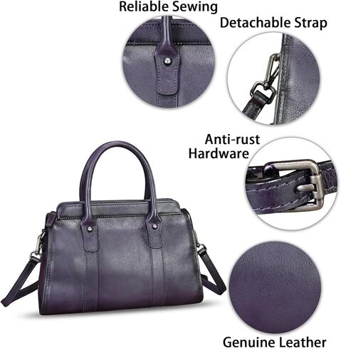 Genuine Leather Satchel for Women Top Handle Bags Handmade Purse Vintage Crossbody Handbags Retro Leather Pouch Bag in Saudi Arabia