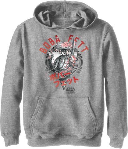 Star Wars Boy's The Boba Fett Hoodie, Athletic Heather, Large in Saudi Arabia