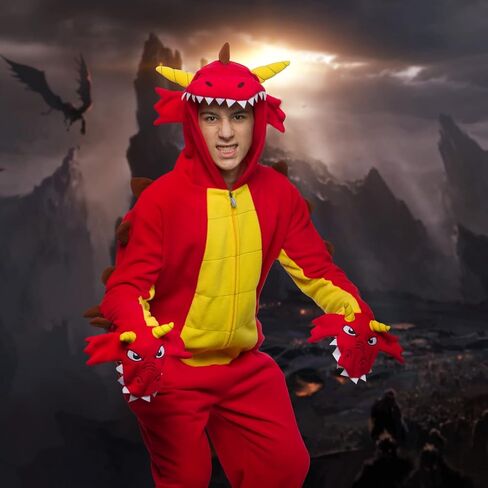 Funziez! هيدرا دراجون قطعة واحدة - بذلة أزياء خيالية للبالغين من القطيفة in Kuwait