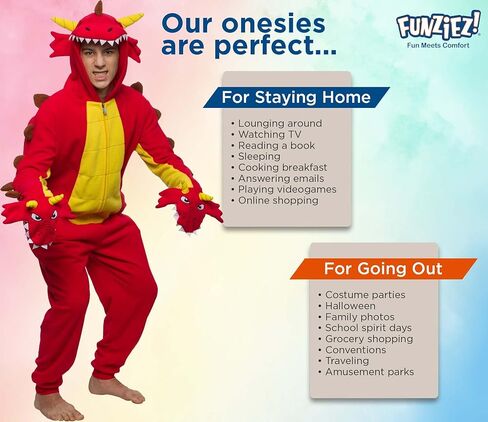 Funziez! هيدرا دراجون قطعة واحدة - بذلة أزياء خيالية للبالغين من القطيفة in Kuwait