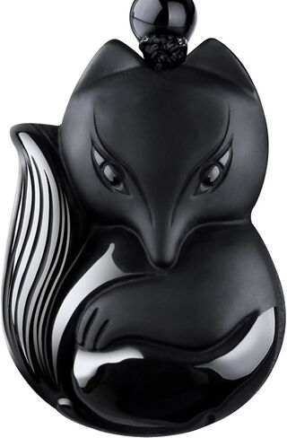 COMPONALL الثعلب حجر السج قلادة للنساء، الثعلب مجوهرات للفتيات الأحجار الكريمة القلائد قلادة للنساء شفاء كريستال قلادة حماية تميمة سحر للفتيات الأمهات هدية عيد المجوهرات in Kuwait