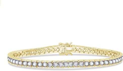 Amazon Collection Platinum or Sterling Silver Infinite Elements Cubic Zirconia Round Tennis Bracelet in Saudi Arabia
