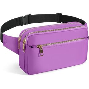 CXWMZY Fanny Packs for Women & Men, Fashion Waist Bag Hip Bum Bag with Multi-Pockets Large Capacity Cute Fanny Pack Casual Bum Bag for Disney Traveling Shopping Casual Cycling Running (Blue Flower)