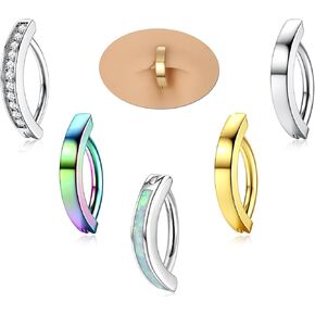 Fansilver 14G الفرس حلقات زر البطن الجراحية الصلب أوبال حلقات البطن للنساء لطيف صغير هوب حلقات زر البطن بسيطة عكس السرة ثقب المجوهرات تشيكوسلوفاكيا ثقب البطن المجوهرات in Kuwait