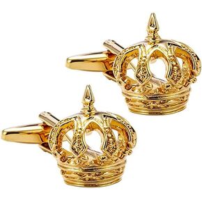 A N KINGPiiN Royal Crown Cufflinks for Men (Gold) in Kuwait