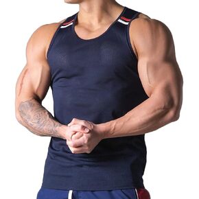 Magiftbox Mens Mesh Workout Lightweight Tank Tops Quick-Dry Training Vest Athletic Muscle Tank Tops for Men T47