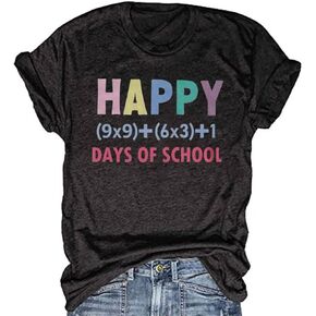 Teacher Shirts for Women Last/First Day of School 100 Days of Loving School Inspirational Graphic Tees Tops