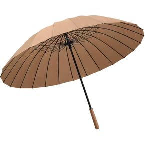 Meichoon Large Umbrella 24Ribs Strong Windproof Glassfiber Bumbersoll Long Handle Manual Business Golf Bumbershoot Outdoor Women Men Multiple Colors KS49