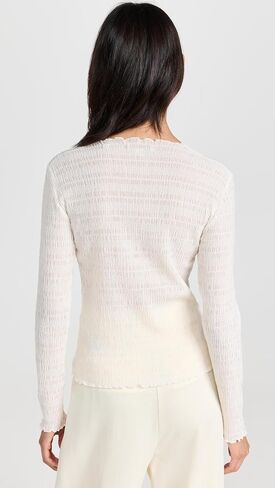 Vince Women's Long Sleeve Smocked Top in Saudi Arabia
