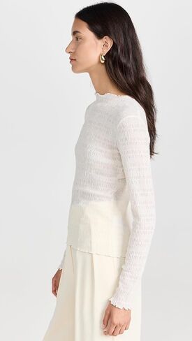Vince Women's Long Sleeve Smocked Top in Saudi Arabia