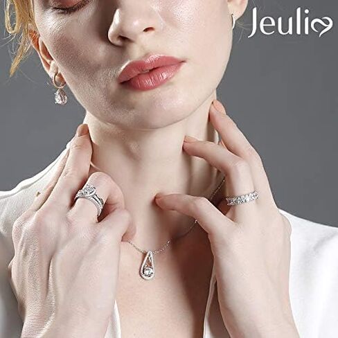 Jeulia Hug Me Endless Joy Skull Heart Cut قلادة من الفضة الاسترليني للنساء زوجة صديقة خطوبة ذكرى زواج عيد ميلاد عيد الحب مع صندوق مجوهرات in Saudi Arabia