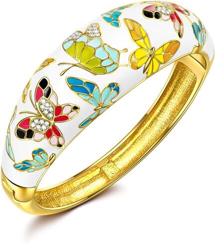QIANSE Bracelet for Women, Spring of Versailles Plated Handcrafted Bangles, Gift with Delicate Jewelry Box, Jewelry Gifts for Women Mom Wife Girls in Kuwait